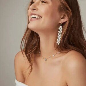 Kendra Scott “Clementine” Adjustable Strand Station Necklace – Gold & White CZ